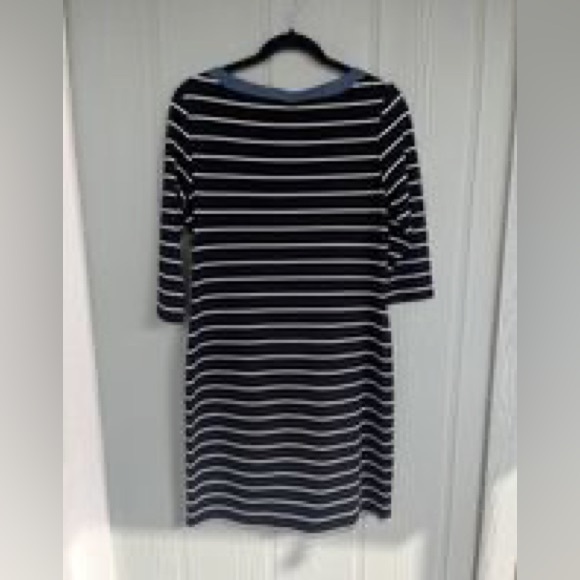 6.TOMMY HILFIGER WOMEN’S 3/4 Sleeve  Shirt Dress, Black and White striped Size:M - Picture 4 of 10